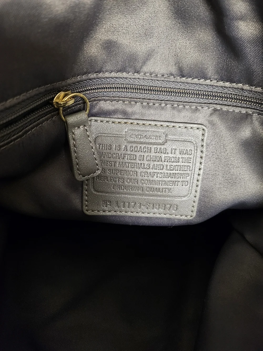 Coach Beige & Gray Signature Tote with Gold Hardware